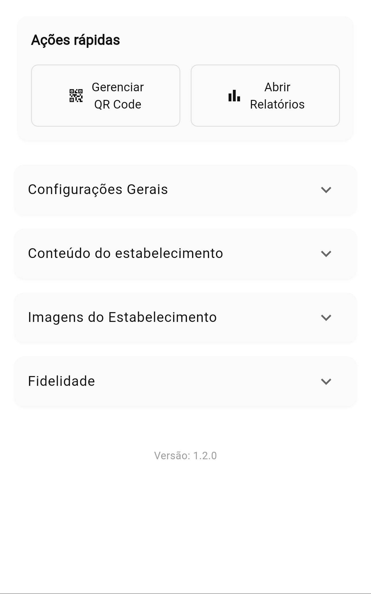 Visão geral do painel administrativo